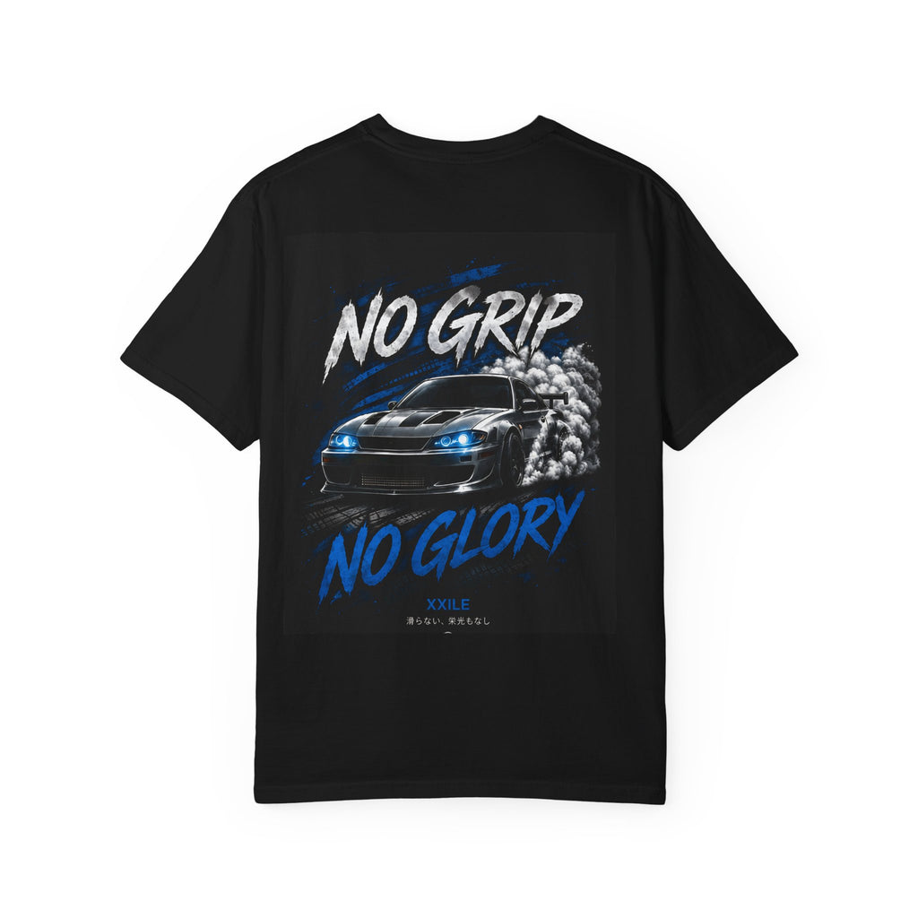 Racing T-Shirt — "No Grip No Glory" Car Graphic Tee