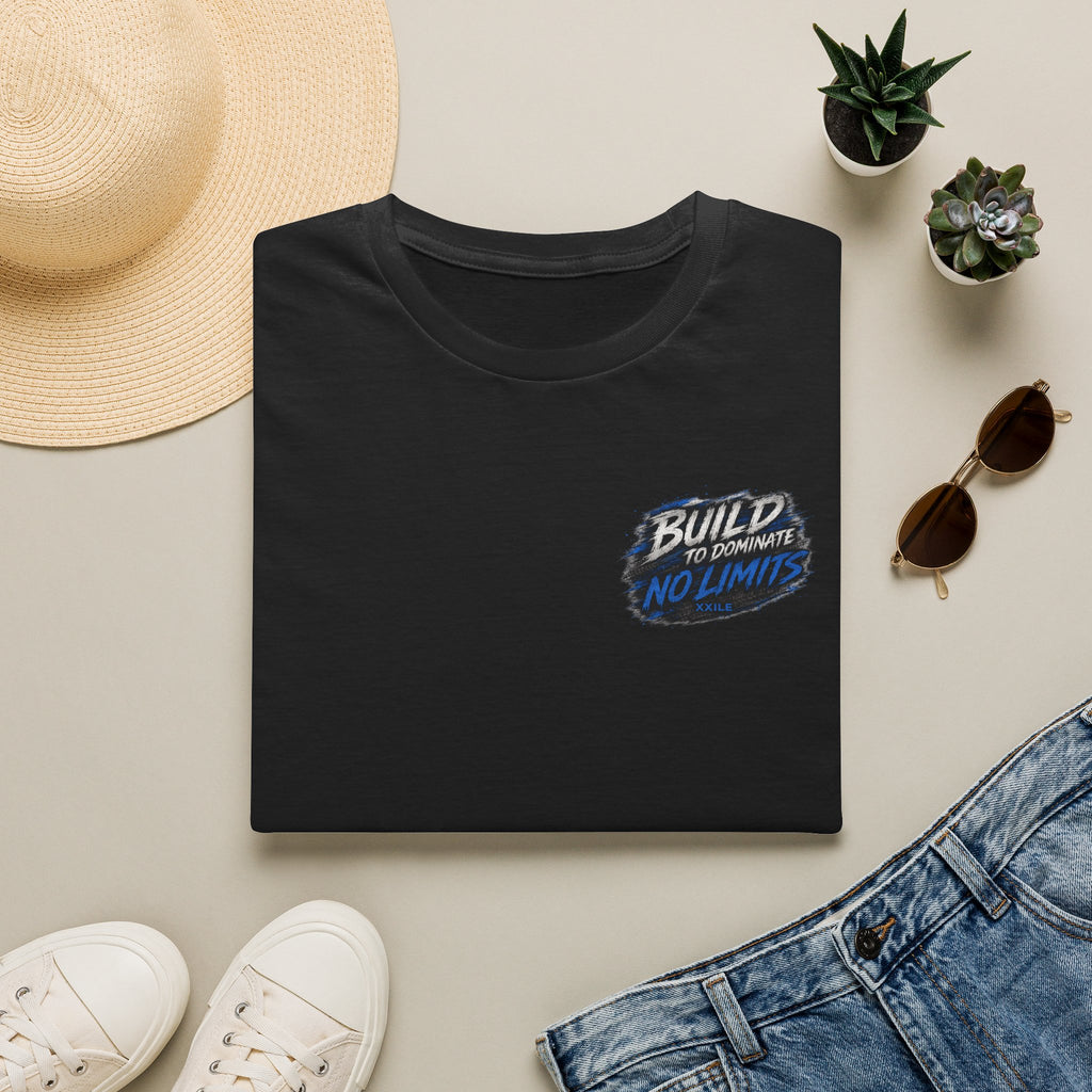 Motivational 'Build to Dominate — No Limits' T-Shirt