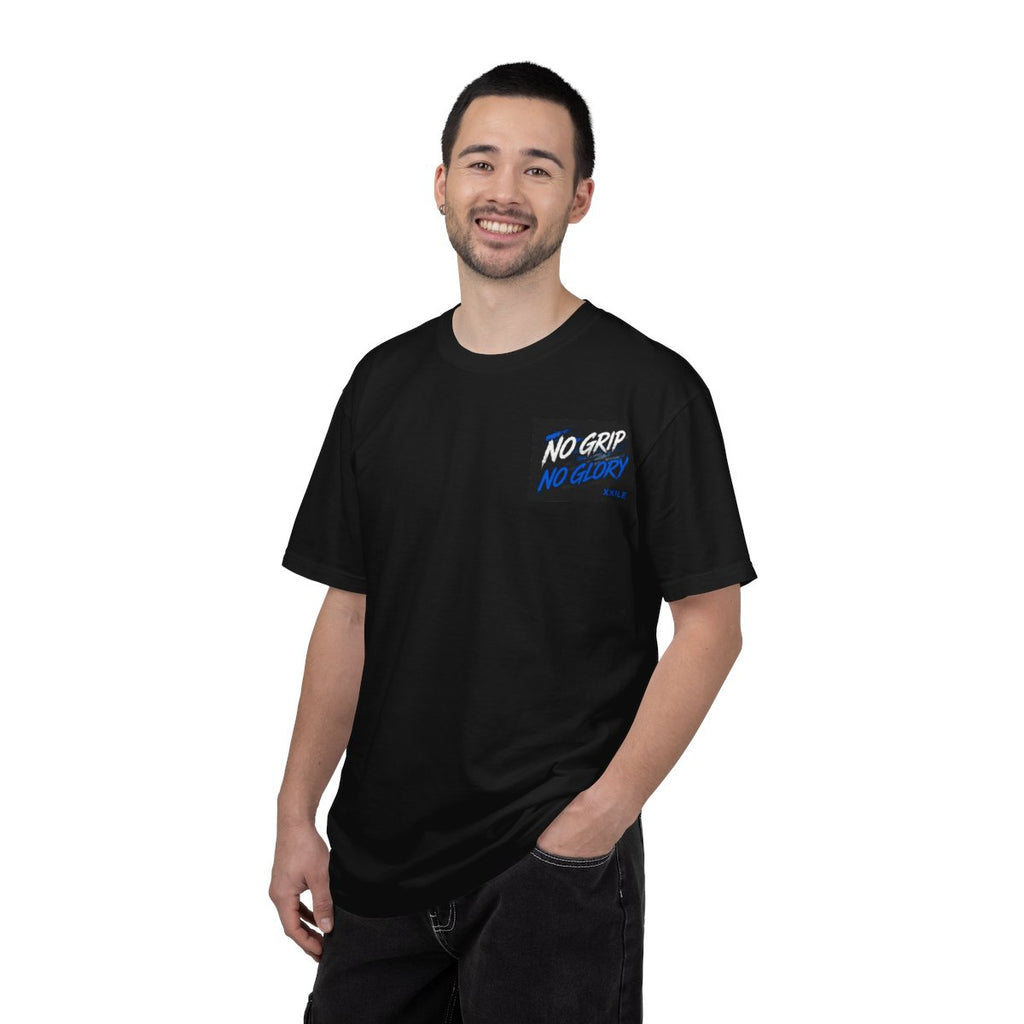 Racing T-Shirt — "No Grip No Glory" Car Graphic Tee