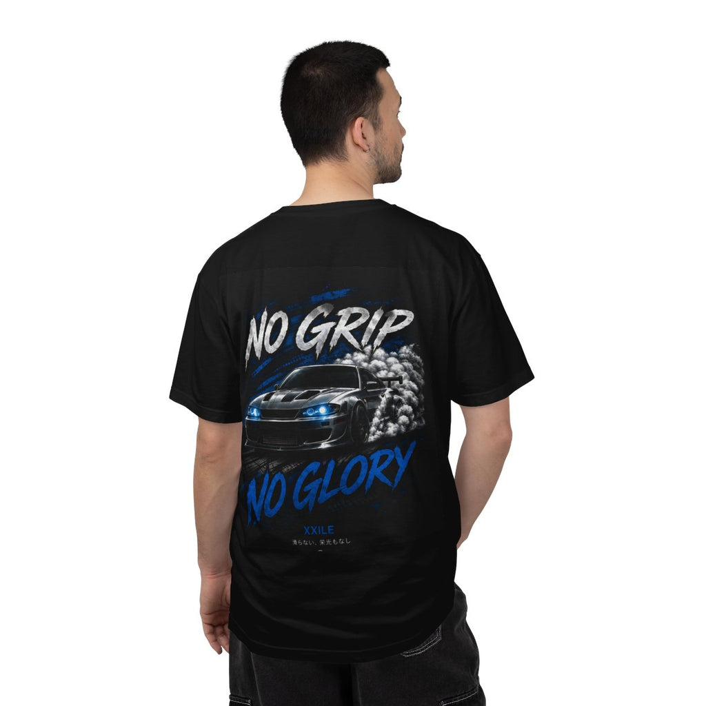 Racing T-Shirt — "No Grip No Glory" Car Graphic Tee