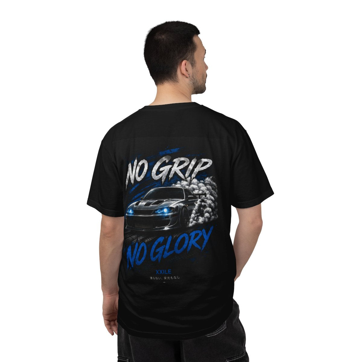 Racing T-Shirt — "No Grip No Glory" Car Graphic Tee